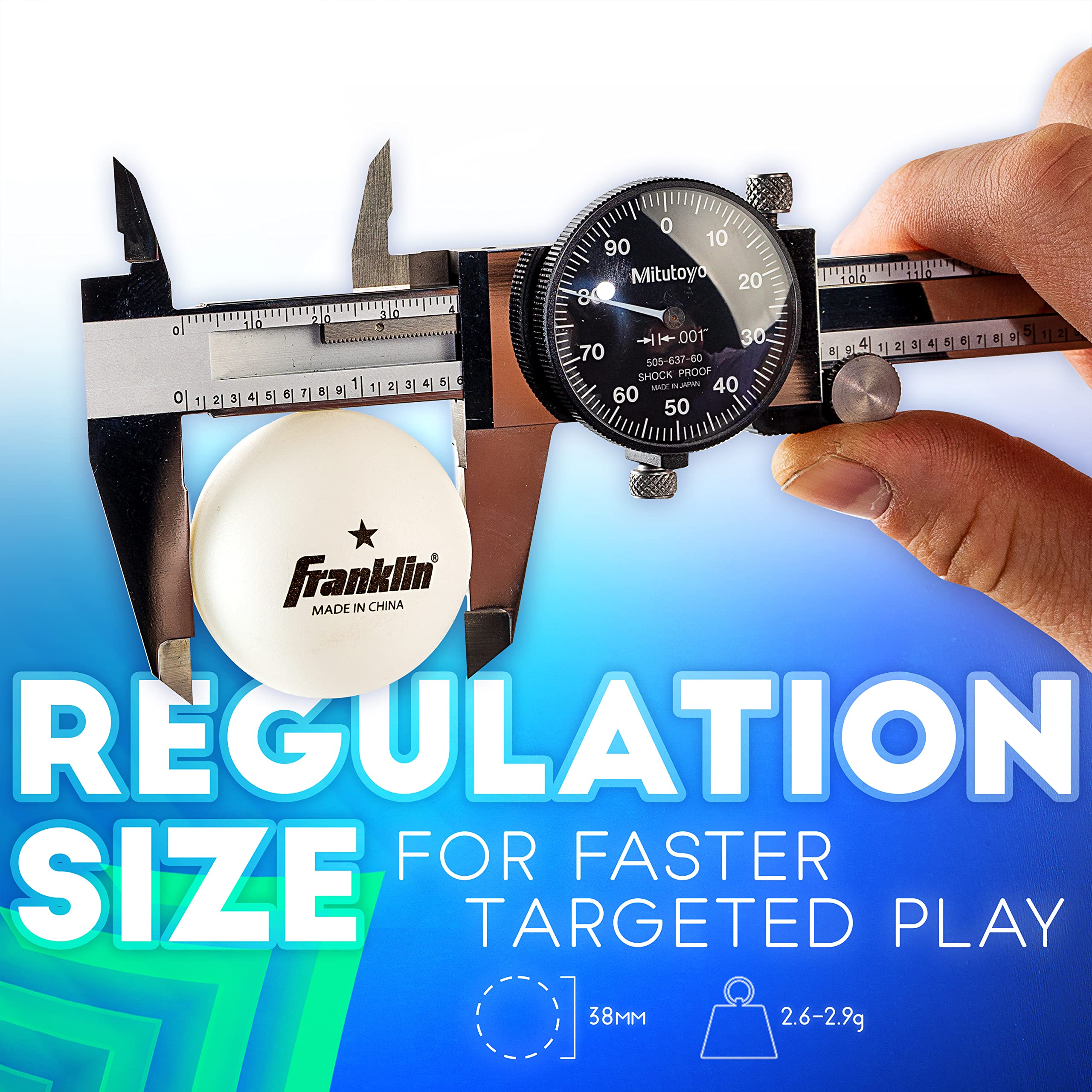 Amazon | Franklin Sports 57100 1スター卓球ボール (6個パック) 38mm